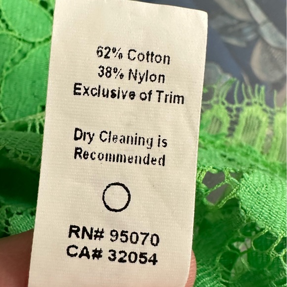 Anthropologie Weston Wear Green Lace Cropped 3/4 Sleeve Blouse Top Medium - Picture 7 of 15